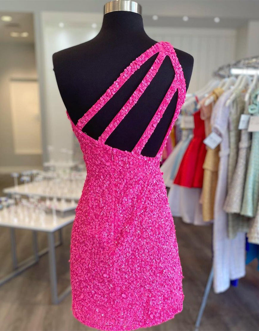 Shoulder Hot Pink Homecoming Dress ...